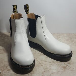 Dr. Martens White and Black Chelsea Boots New Unisex